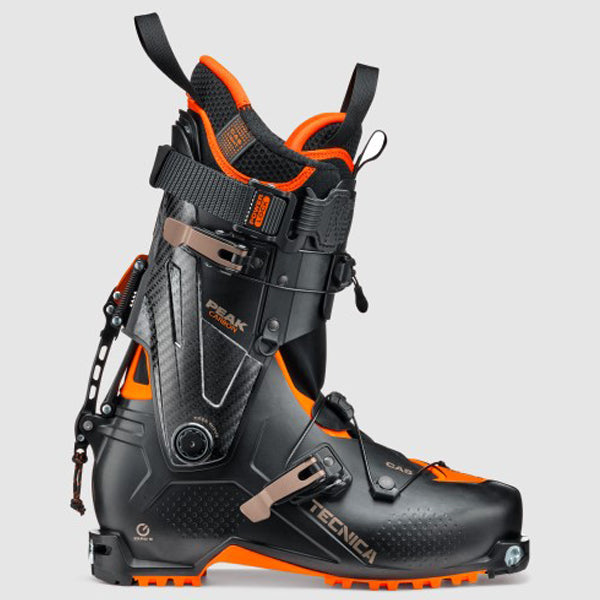 BLACK/ORANGE tecnica peak carbon lightweight ski touring boot
